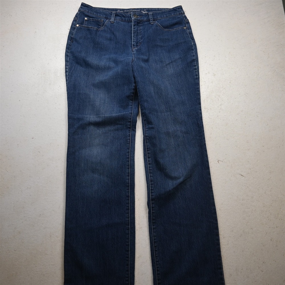 Christopher & Banks 12 Tall High Rise Classic Fit Dark Stretch Denim Jeans